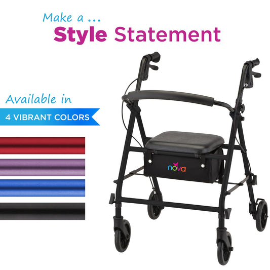 NOVA Breeze Steel Rollator - 275 lb Capacity - 4317