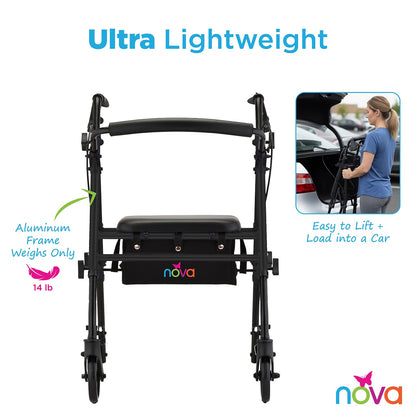 NOVA Buzz Ultra Lightweight Rollator - 275 lb Capacity - 4316