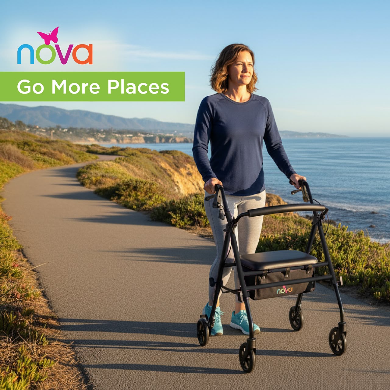 NOVA Buzz Ultra Lightweight Rollator - 275 lb Capacity - 4316