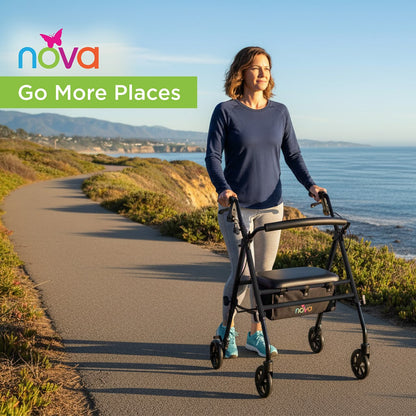 NOVA Buzz Ultra Lightweight Rollator - 275 lb Capacity - 4316
