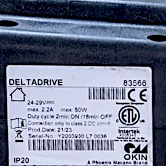 okin delta-drive 83566 product label