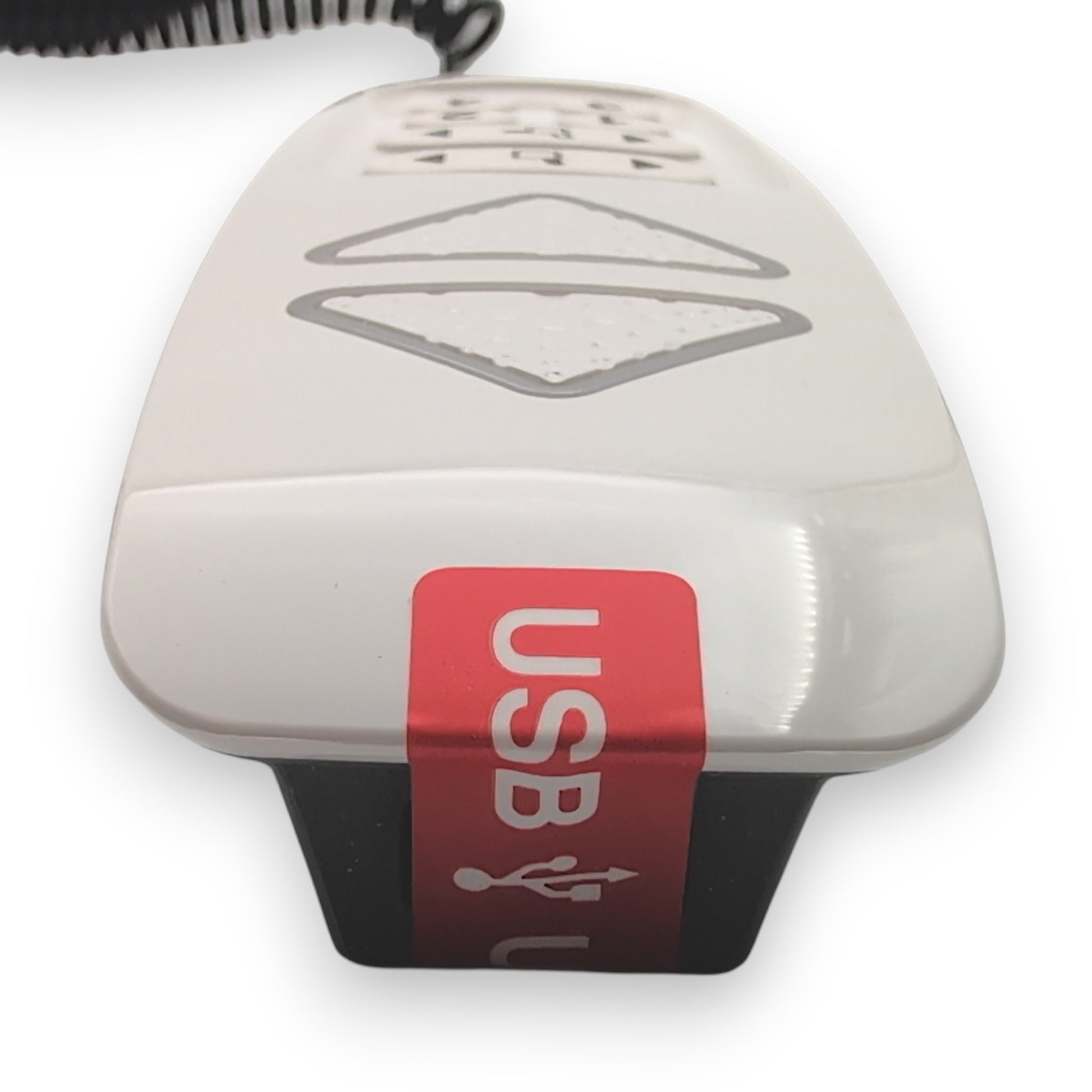 top of remote showing usb port location