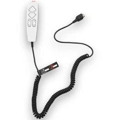 front of remote zoomed out with cable un-coiled