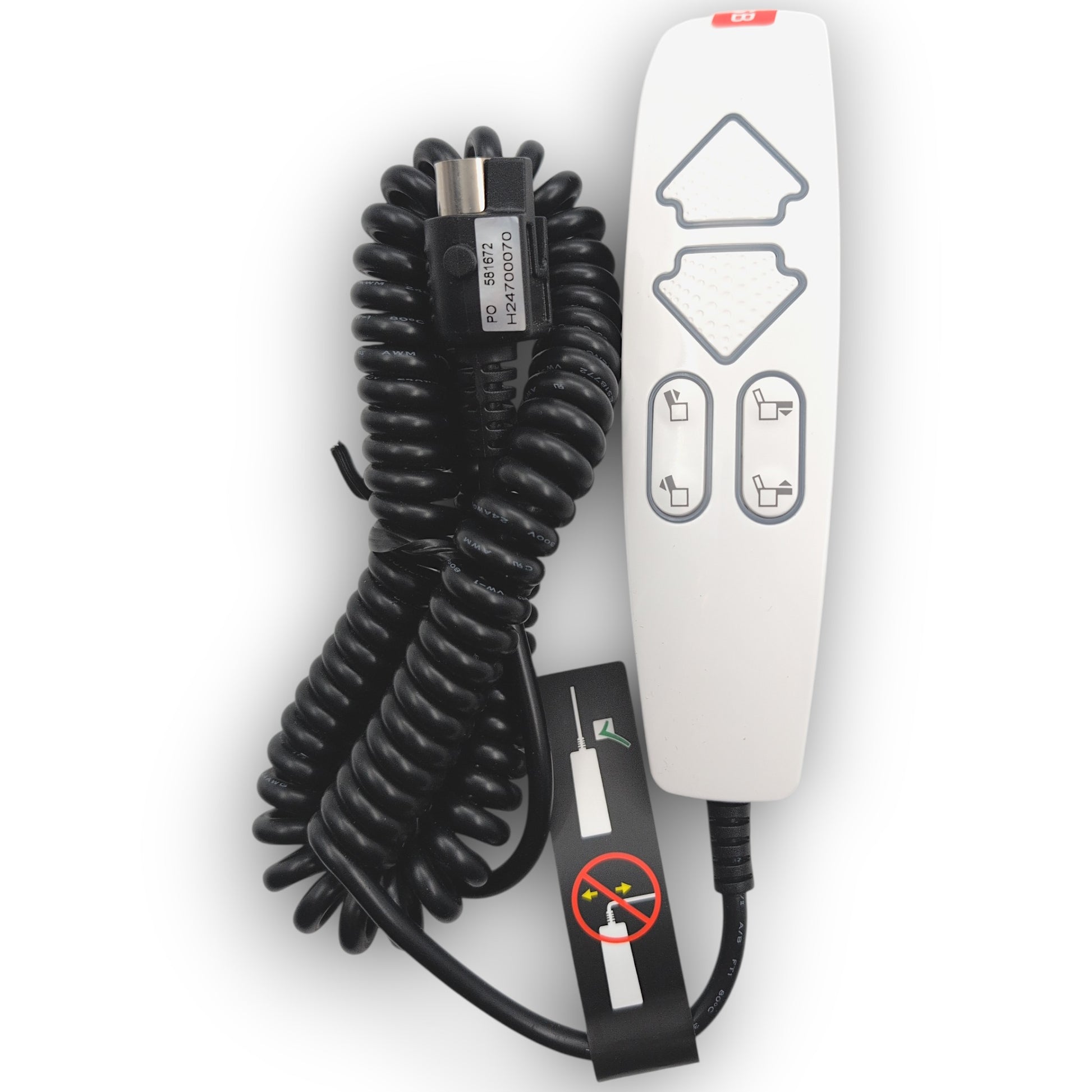 front view with cable coiled