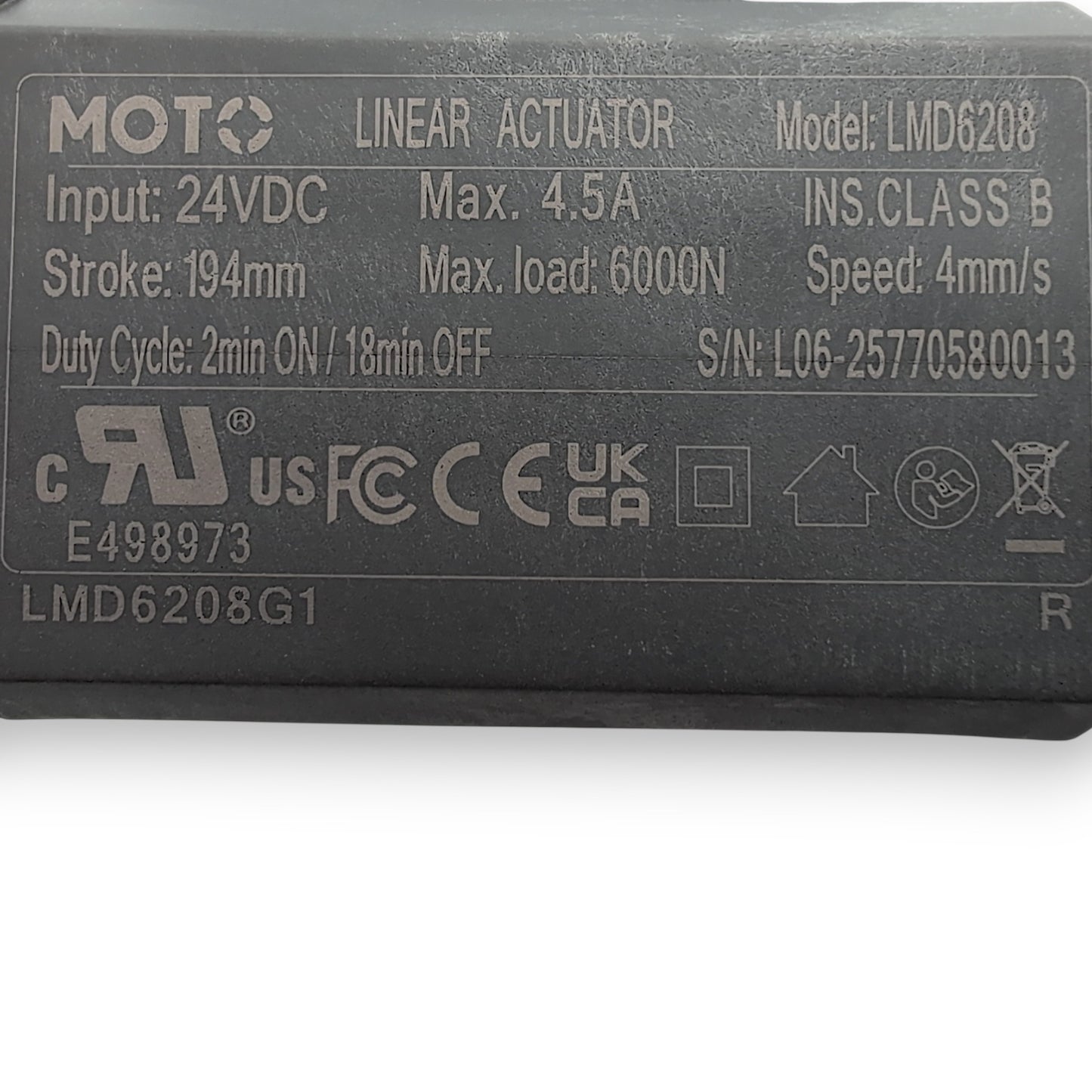 Pride Mobility Lift Chair Motor / Actuator - MOT2504188 - LMD6208