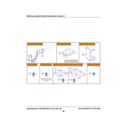 Pride Mobility ACC124132 multi-axis joystick assembly parts diagram