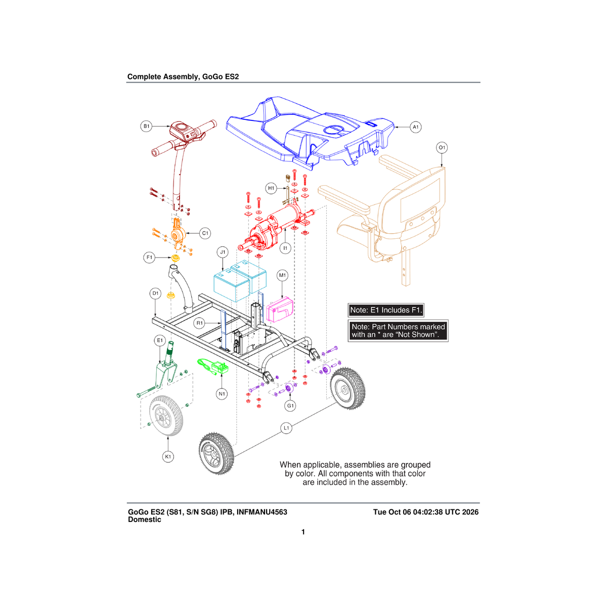 Pride Mobility ACC135360 black basket assembly complete es-2 parts diagram