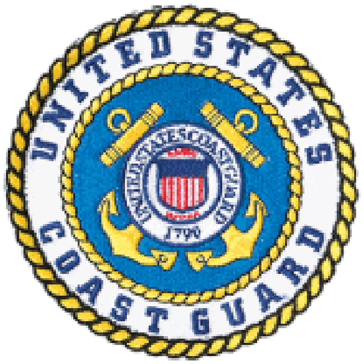 Pride Mobility ACC140239 coast guard military patch assembly 4 inch dia with loop