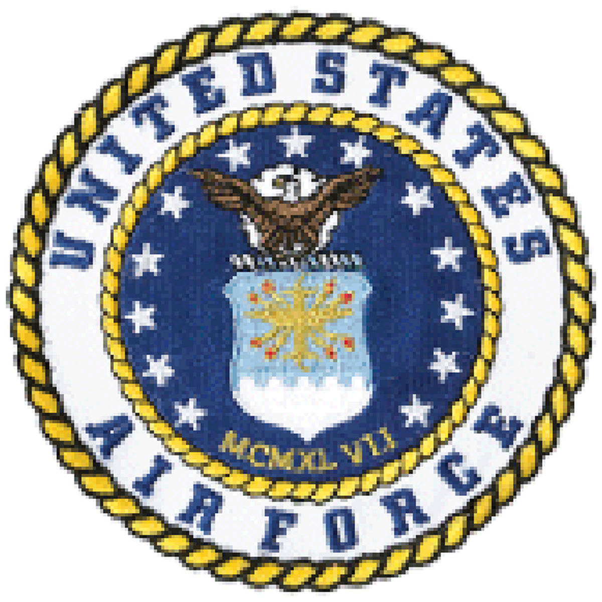 Pride Mobility ACC140240 air force military patch assembly 4 inch dia with loop