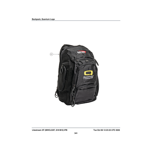 Pride Mobility ACC1905853 deluxe quantum back pack black parts diagram