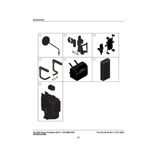 Pride Mobility ACC2200941 phzj001 cell phone holder assembly parts diagram