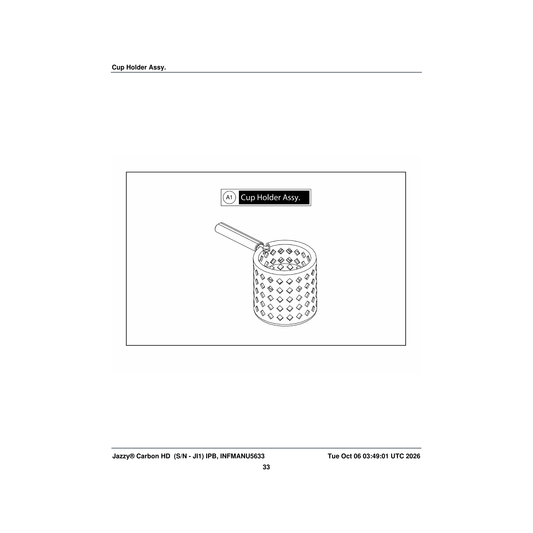 Pride Mobility ACC2506797 jazzy carbon 27 / hd cup holder assembly (innuovo: c1000433) parts diagram