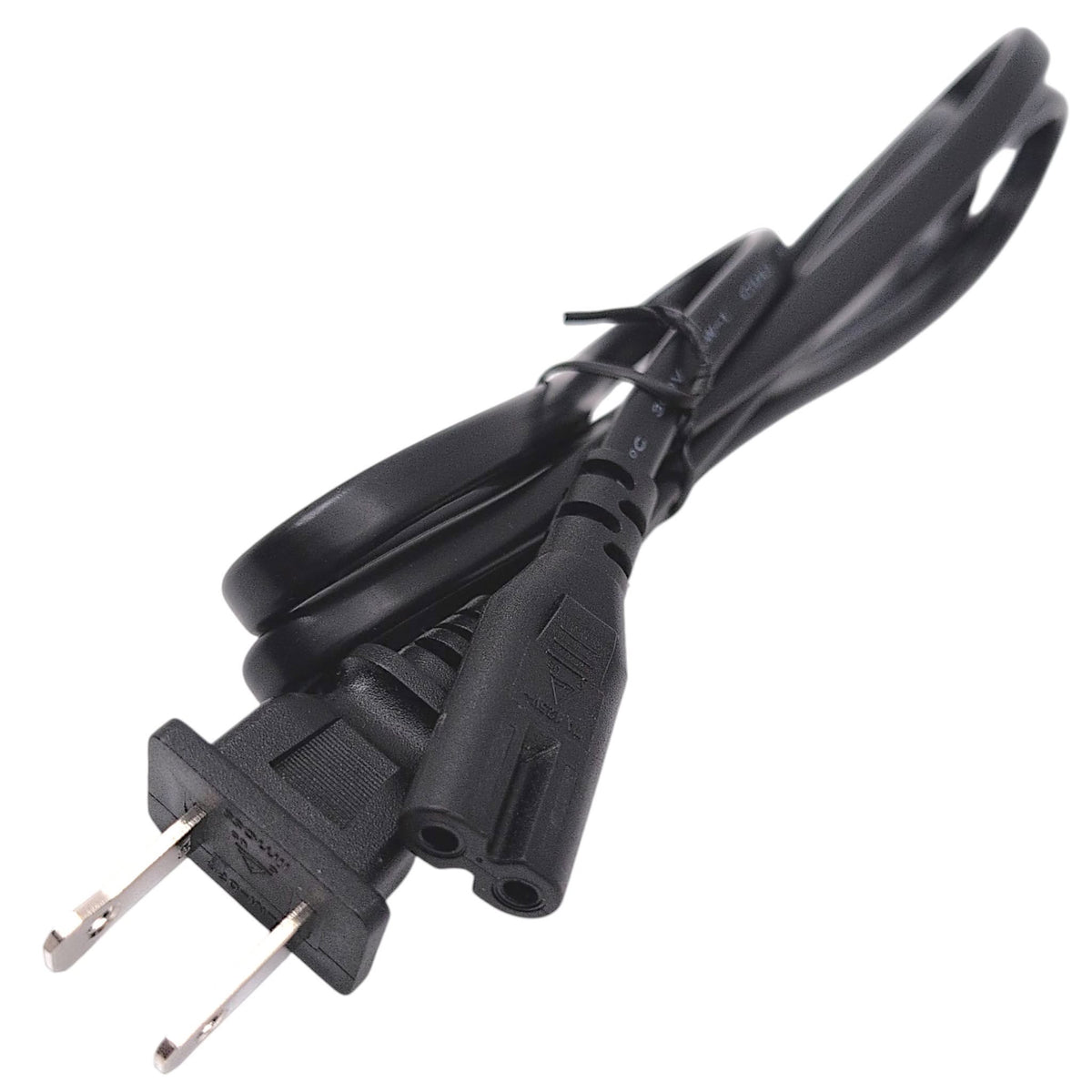 power cord (ELE161465 )with both the 2-prong A/C connector and the figure 8 connector in view