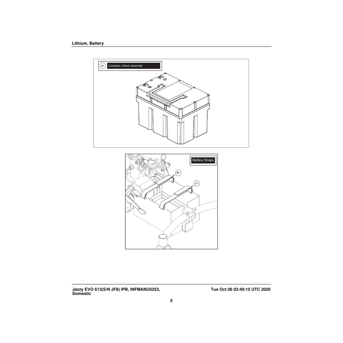 Pride Mobility BAT2004389 battery lithium 25.6v 32.4ah parts diagram