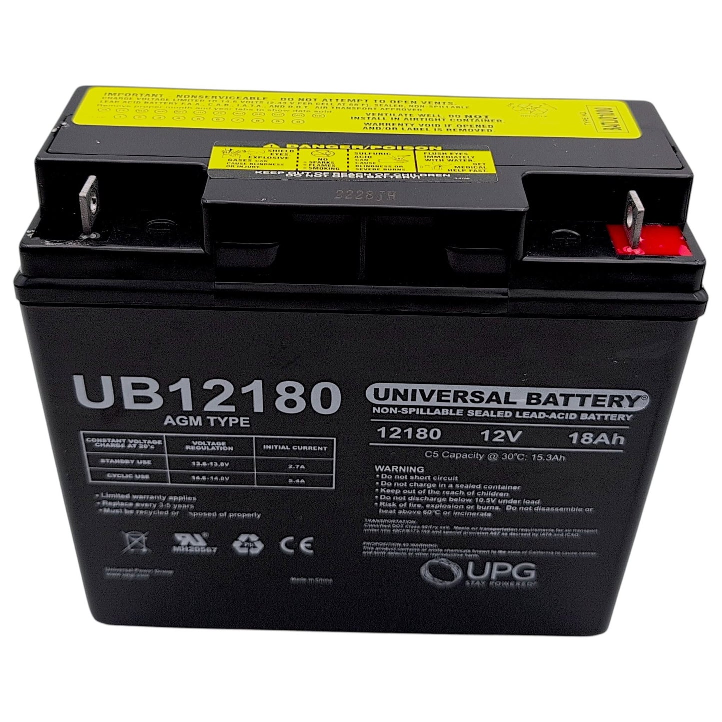 Pride Mobility BATLIQ1000 Replacement Battery | 12V 18Ah AGM