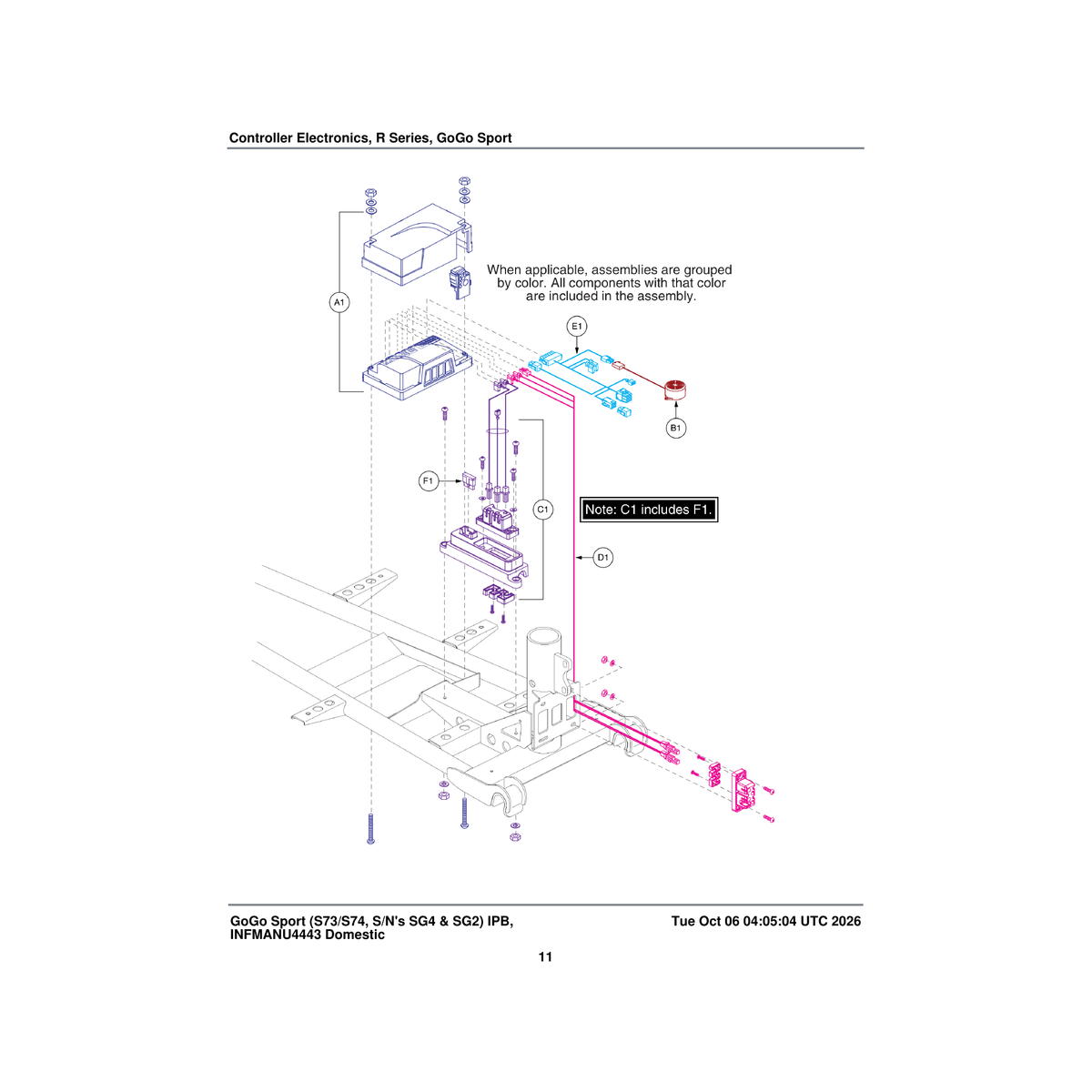Pride Mobility CTL139171 assembly controller dynamic v3.02 50amp parts diagram