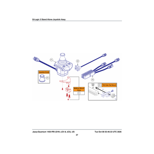 Pride Mobility CTL143980 ex saj q-logic 3 (curtis: 17953700-1109) parts diagram