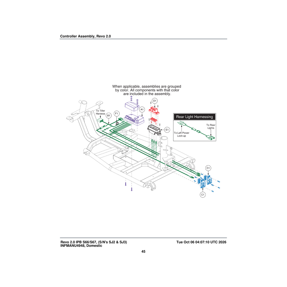 Pride Mobility CTL1706219 s-drive controller assembly mk ii 70 amp 5.2 mph program parts diagram