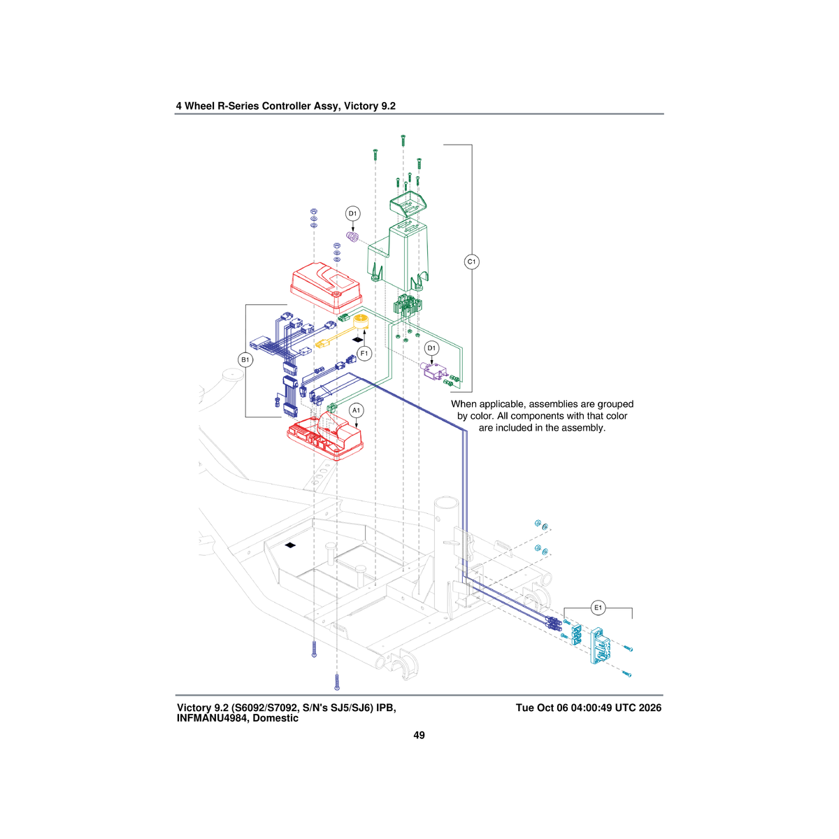 Pride Mobility CTL1800574 assembly controller with ambient volt meter r-series victory 9.2 four wheel parts diagram