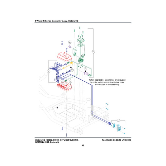 Pride Mobility CTL1800574 assembly controller with ambient volt meter r-series victory 9.2 four wheel parts diagram