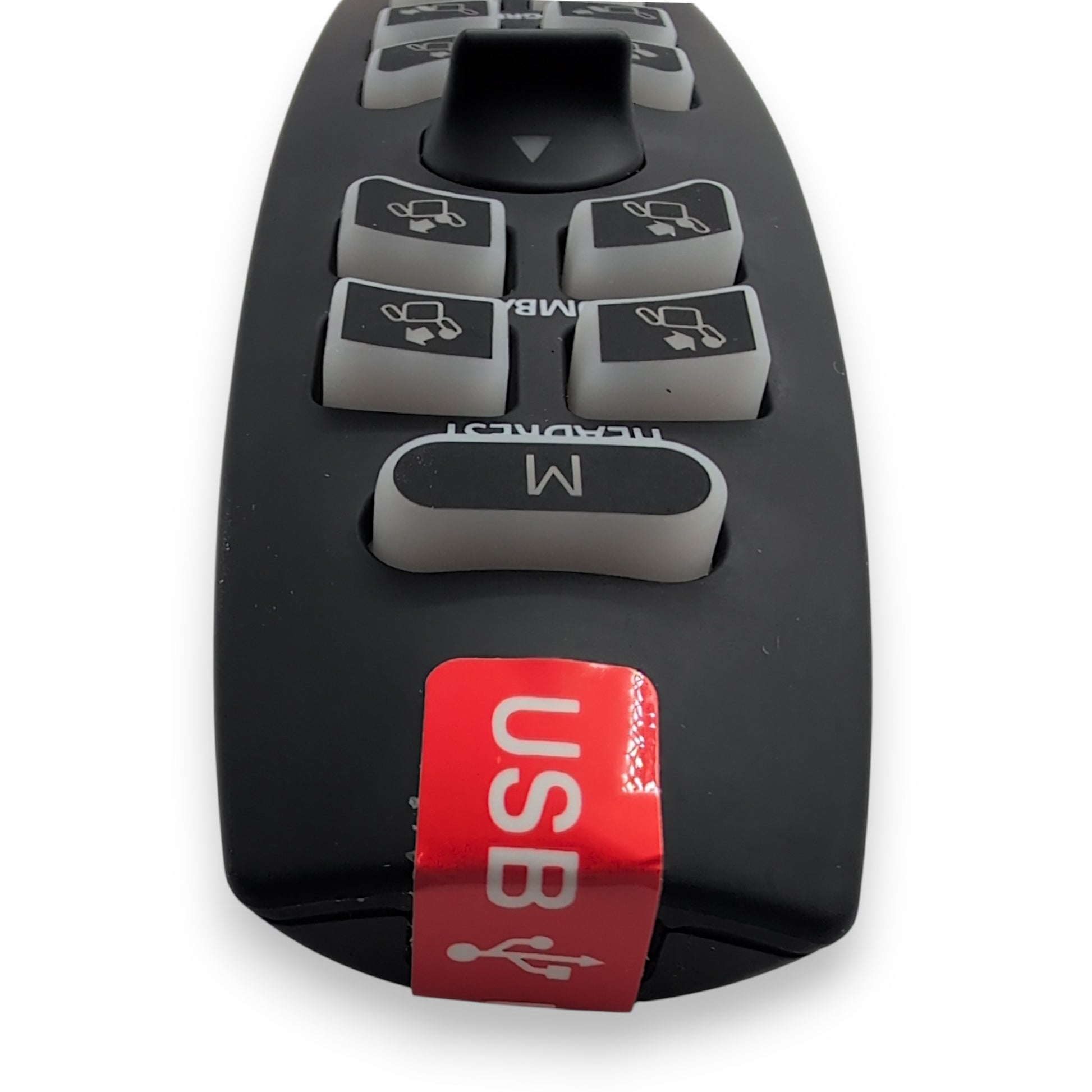 top of remote showing the usb port