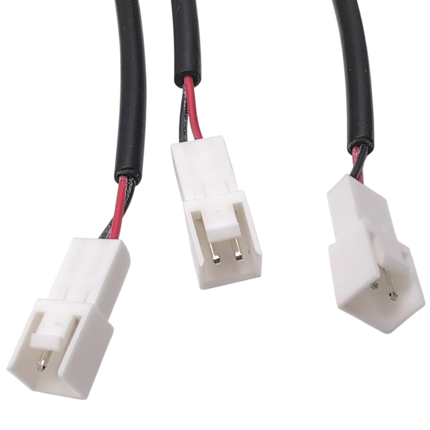 3, square, white 2-pin connectors used for Heat function