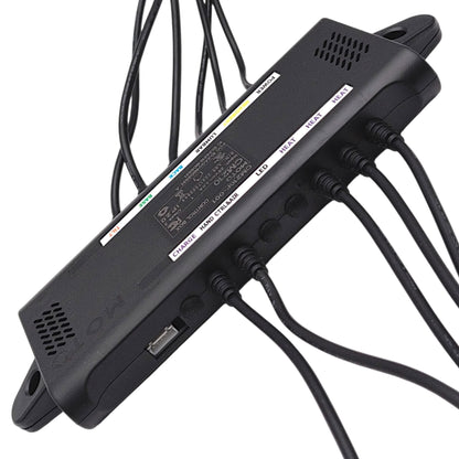 back of control box with 5 cables exiting and a 5-pin white port (not used by the chair)