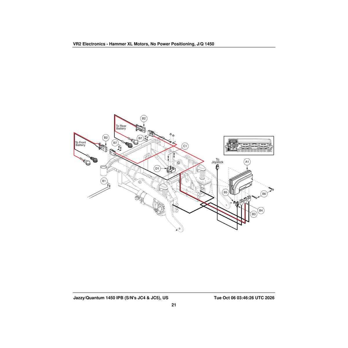 Pride Mobility CTL2204657 controller vr2 assembly 90 amp with hammer xl motor program quantum1450 v2 parts diagram