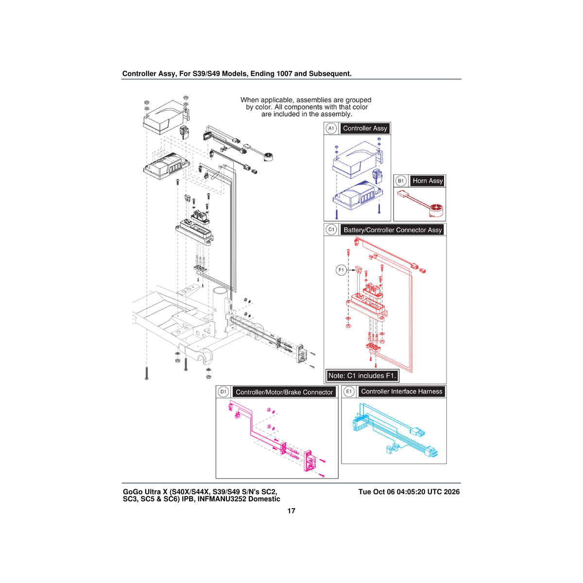 Pride Mobility CTL2401697 assembly controller parts diagram