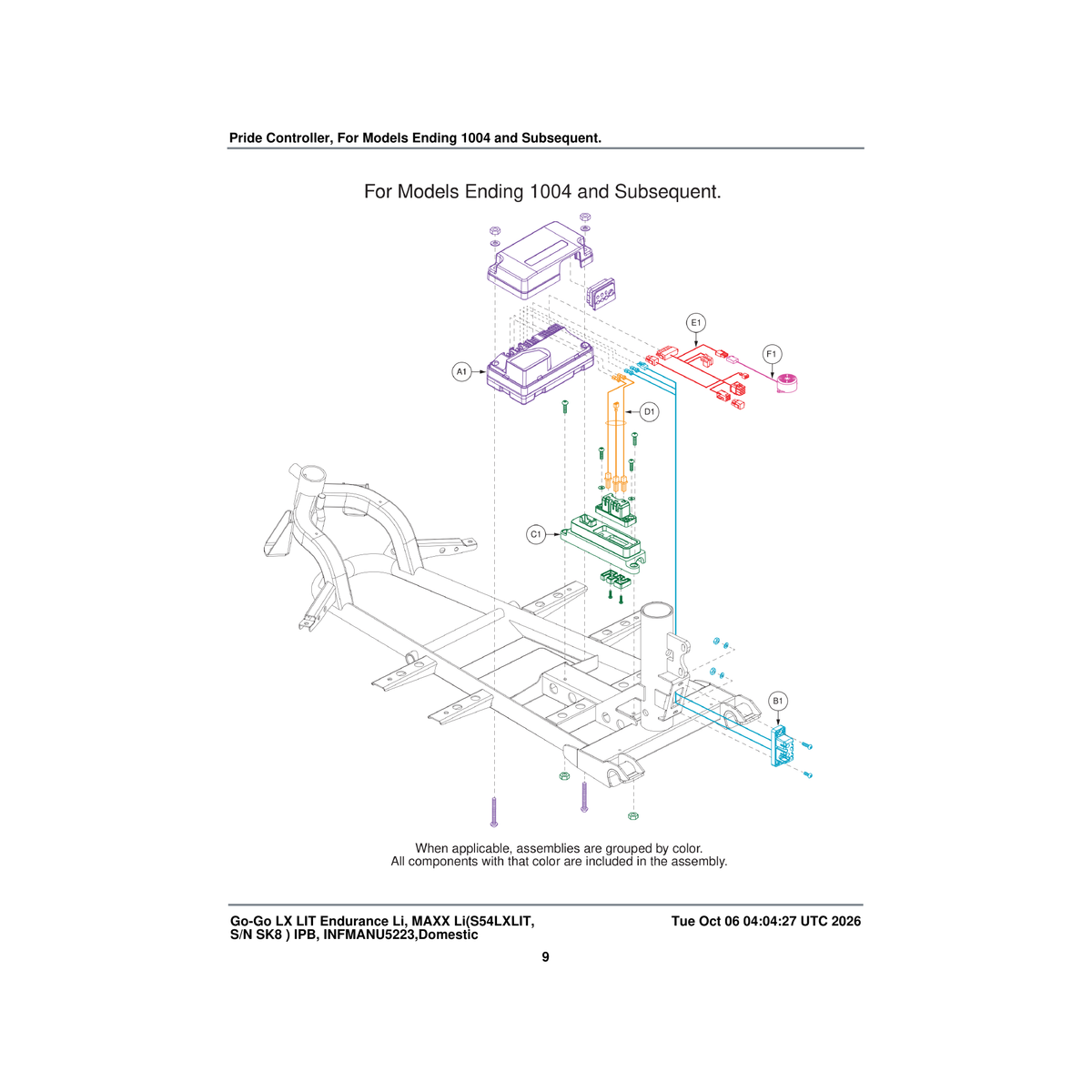 Pride Mobility CTL2404007 controller assembly 40amp parts diagram