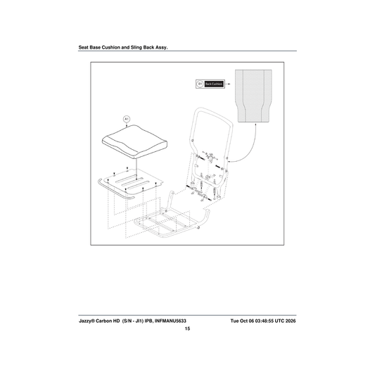 Pride Mobility CUS2506188 seat cushion (innuovo: d0800191) parts diagram