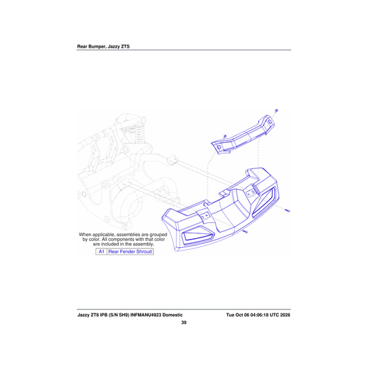 Pride Mobility DGN1700956 rear fender shroud assembly black parts diagram