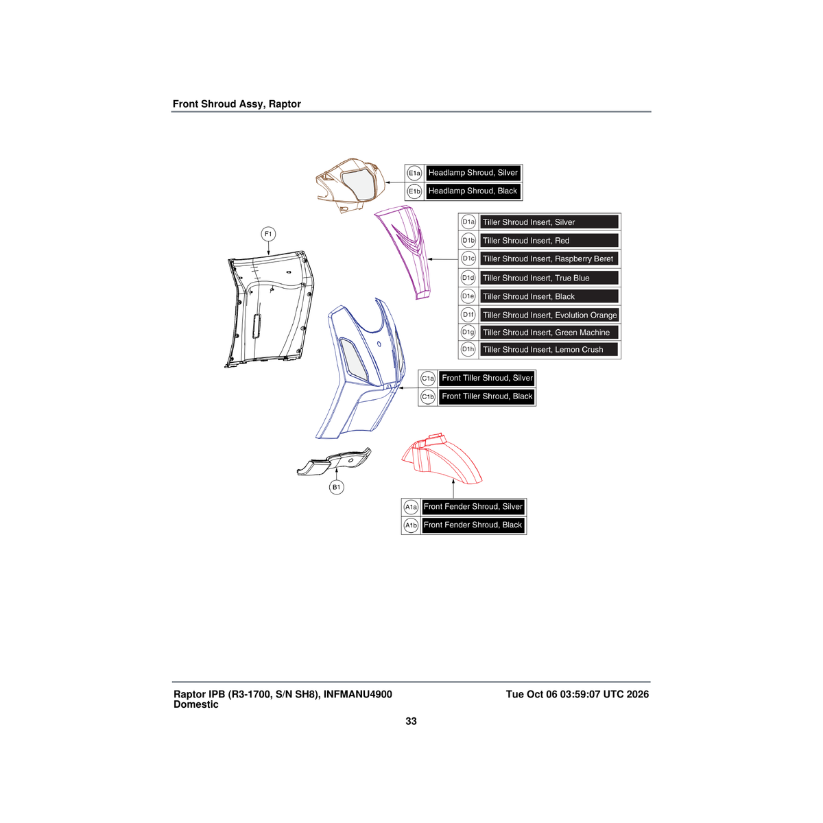 Pride Mobility DGN1702540 assembly headlamp shroud painted with headlight parts diagram
