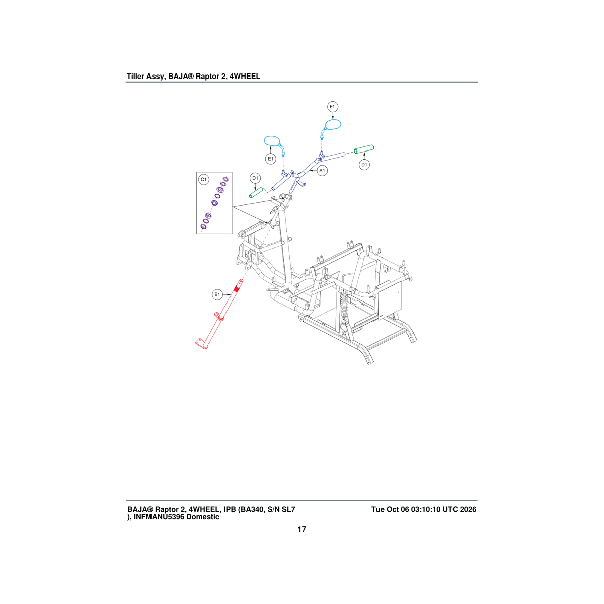 Pride Mobility DGN1702546 rearview mirror left m8 thread parts diagram