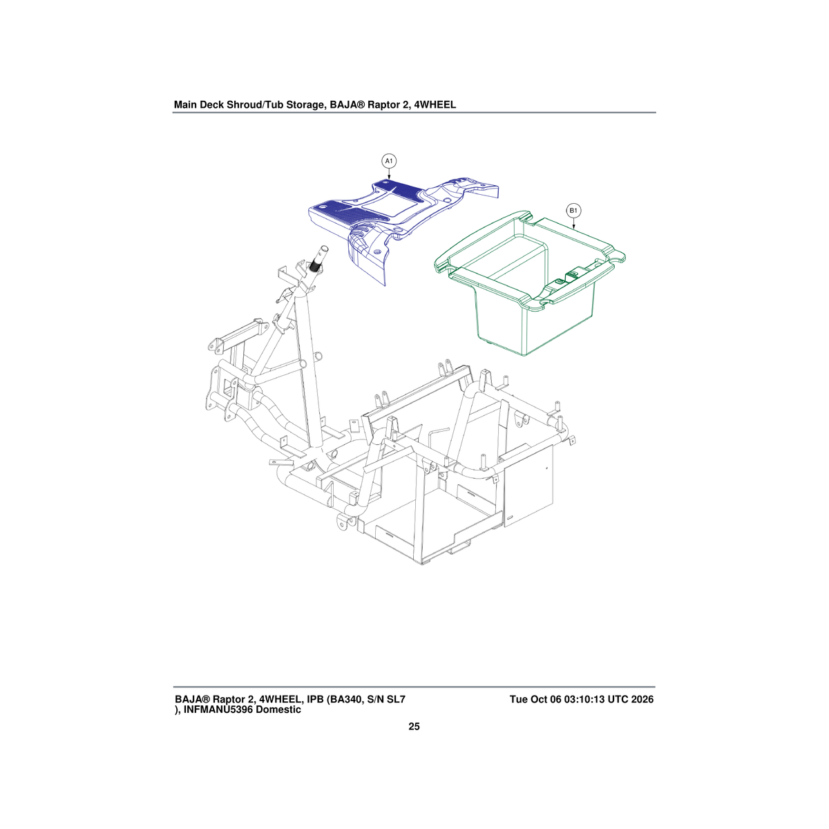 Pride Mobility DGN1704599 storage tub assembly v0 parts diagram