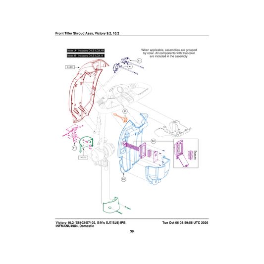 Pride Mobility DGN1708619 tiller shroud assembly candy apple red with black accent pieces victory 9 and 10 2.0 parts diagram