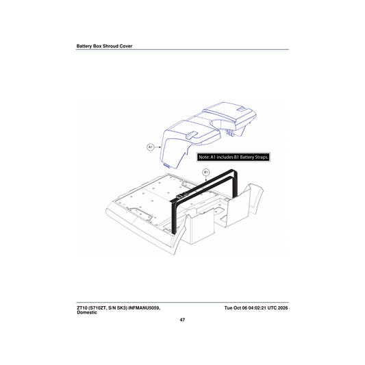 Pride Mobility DGN1804055 battery box shroud assembly black zt 10 parts diagram