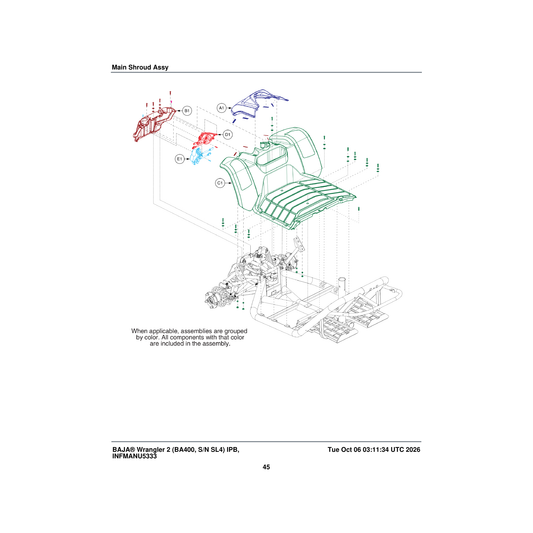 Pride Mobility DGN1900197 main deck assembly with hardware wrangler parts diagram