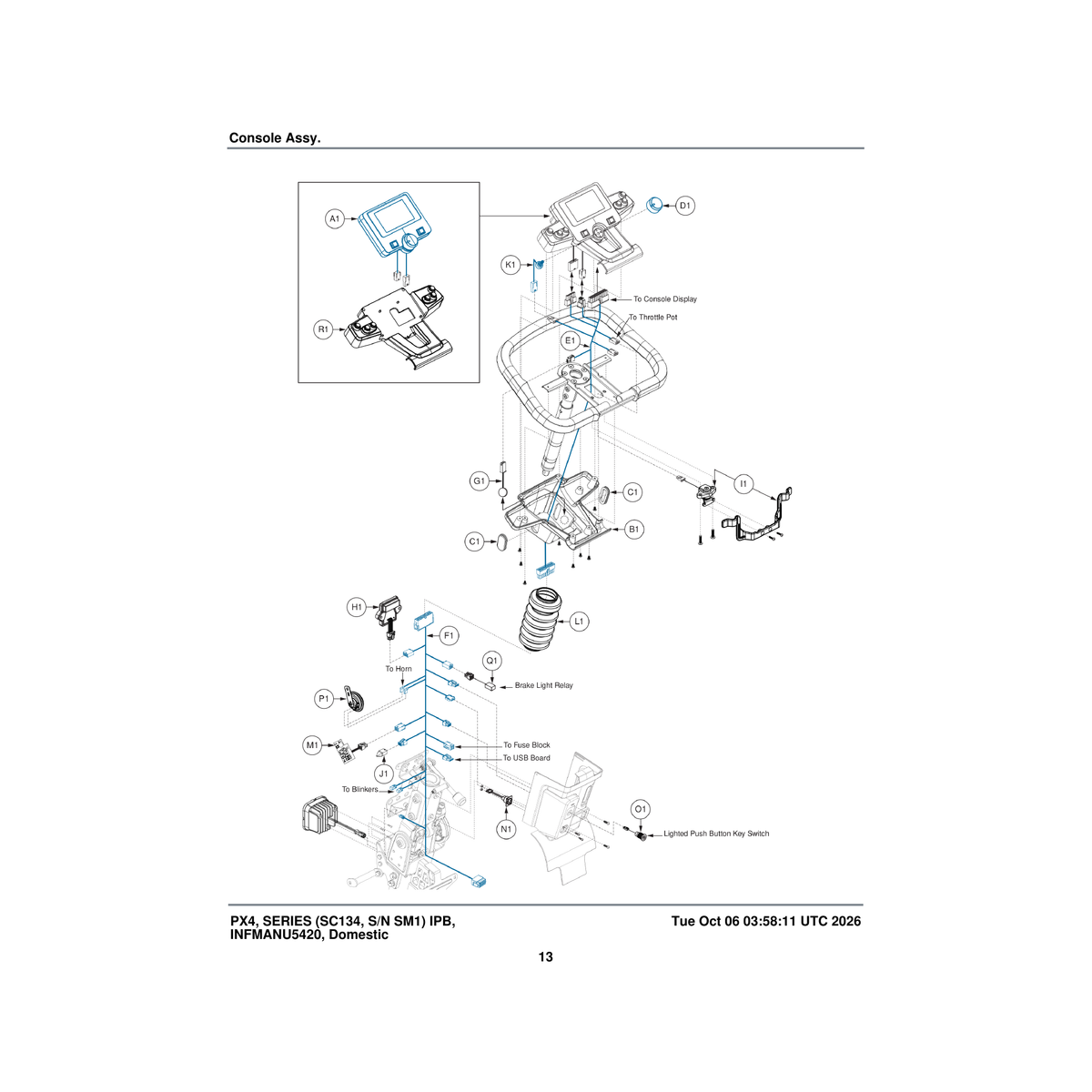 Pride Mobility DGN1908217 grommet tiller parts diagram