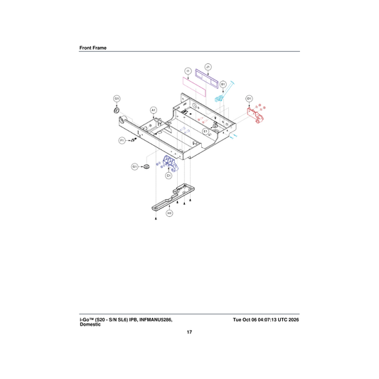 Pride Mobility DGN2007645 battery spacer right parts diagram