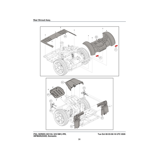 Pride Mobility DGN2105228 reflector red 25mm x 50mm parts diagram