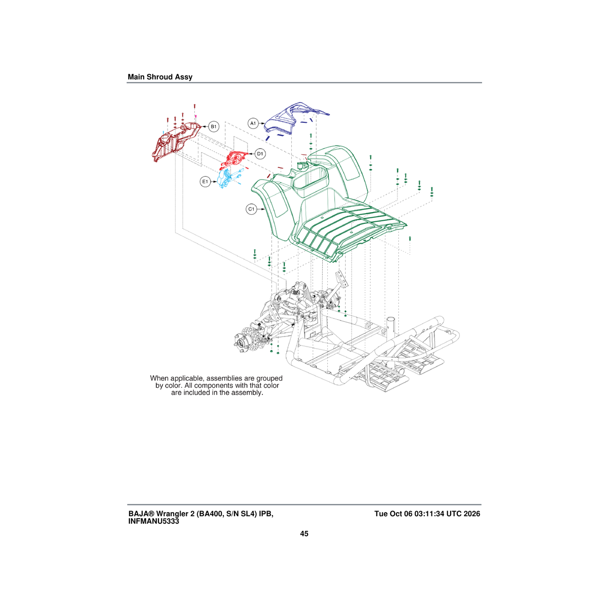 Pride Mobility DGN2107425 hood shroud assembly black pearl parts diagram