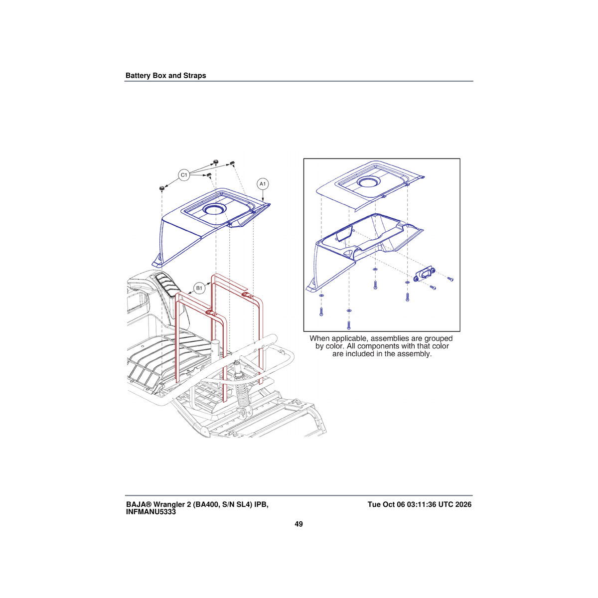 Pride Mobility DGN2107428 battery box shroud assembly black pearl parts diagram