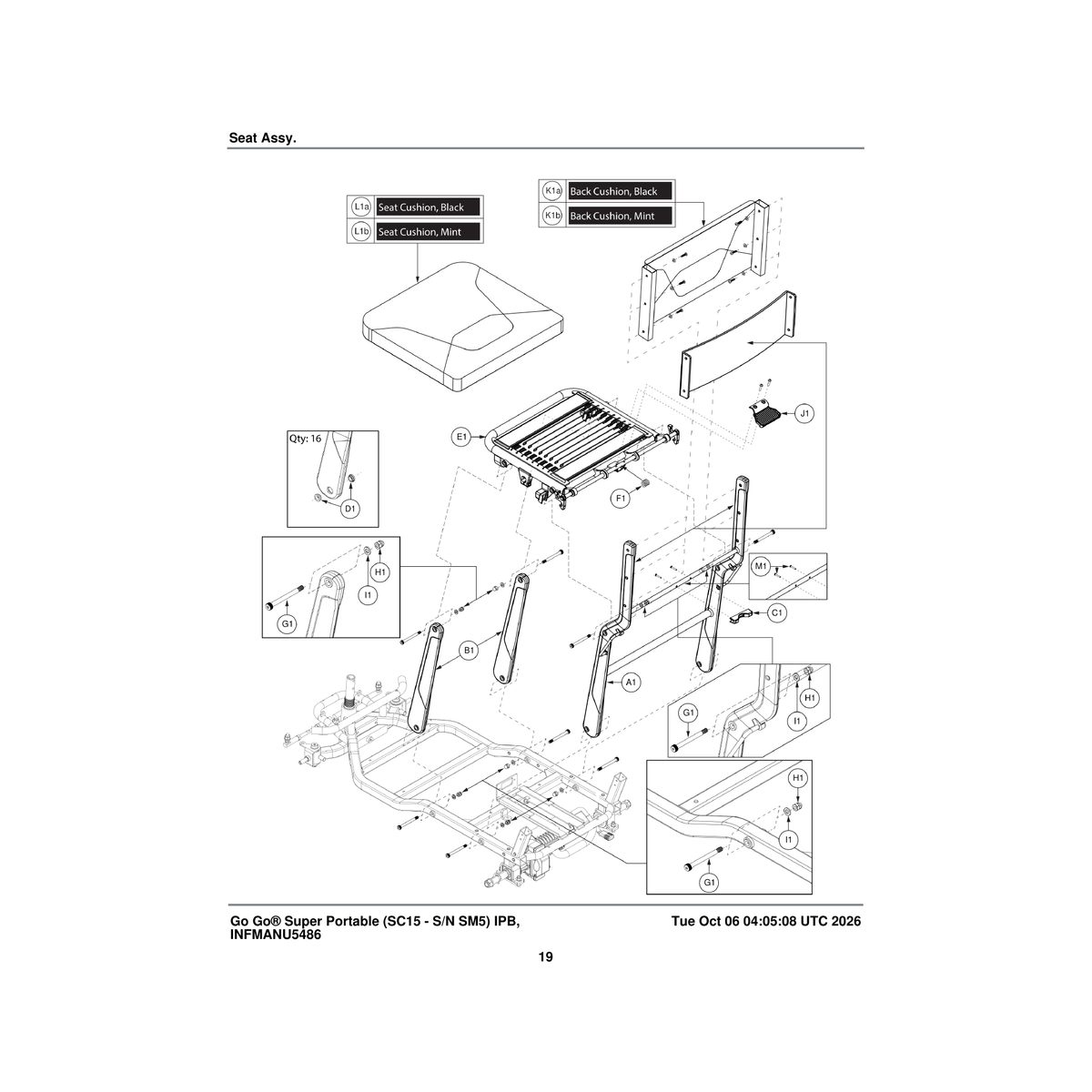 Pride Mobility DGN2302493 handle seat release parts diagram