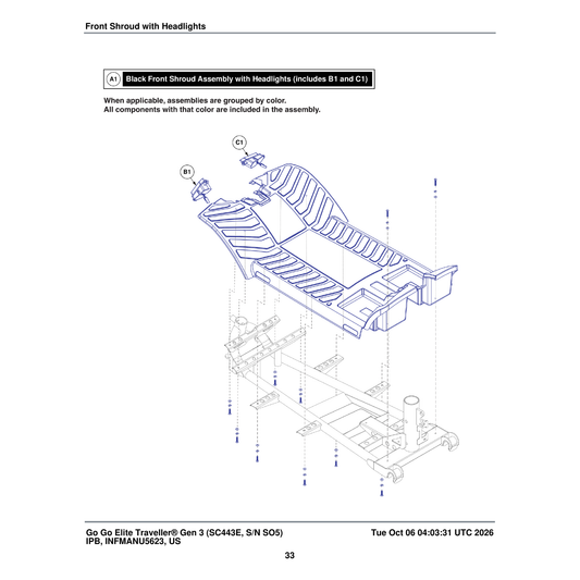 Pride Mobility DGN2502420 Right Light Assembly parts diagram