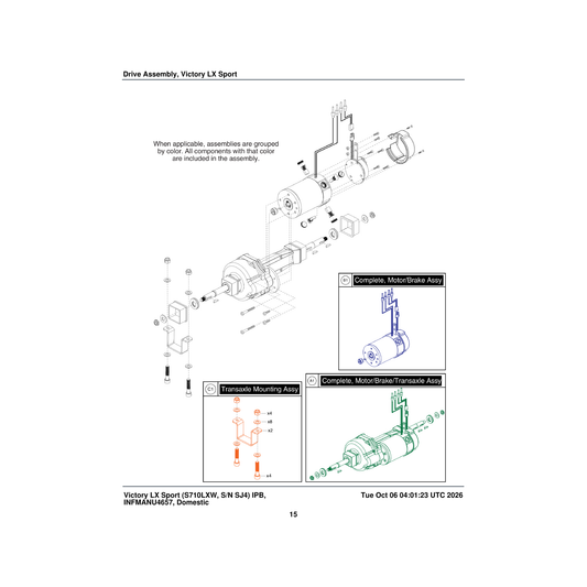 Pride Mobility DRVASMB2455 feishen t2 motor with brake motor assembly 500w 4950rpm motor (feishen: fsl-502-t2b) parts diagram
