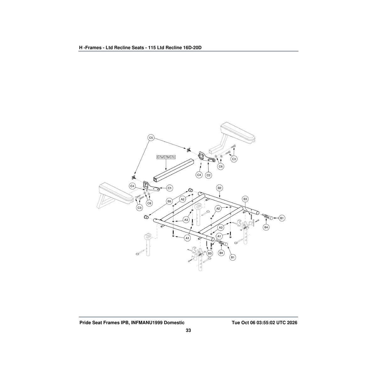 Pride Mobility DWR1010D213 hinge hinge connector bracket weldment 115a° ltd rec right parts diagram