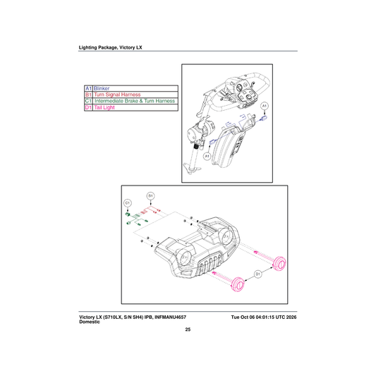 Pride Mobility DWR1020C157 tail light led 78mm with 3 pin connector e-marked c-1020-157 parts diagram