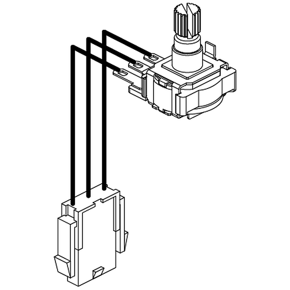 Pride Mobility (DWR1020H161), CTS 100K speed potentiometer with harness for Pride scooters.