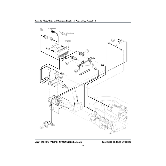 Pride Mobility DWR1054D054 power module mounting bracket parts diagram